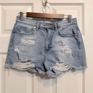 Altar'd State Light Blue Distressed Denim Cutoff Shorts